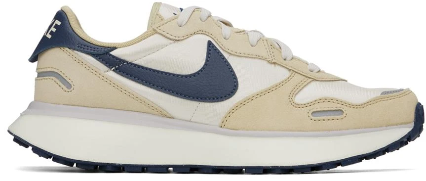 NIKE Beige & Navy Phoenix Waffle Sneakers 1