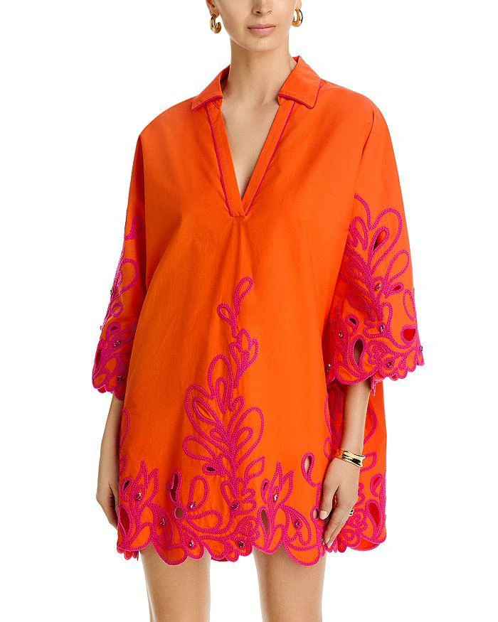 Cinq à Sept Paisley Bloom Embr Arcia Kaftan Dress