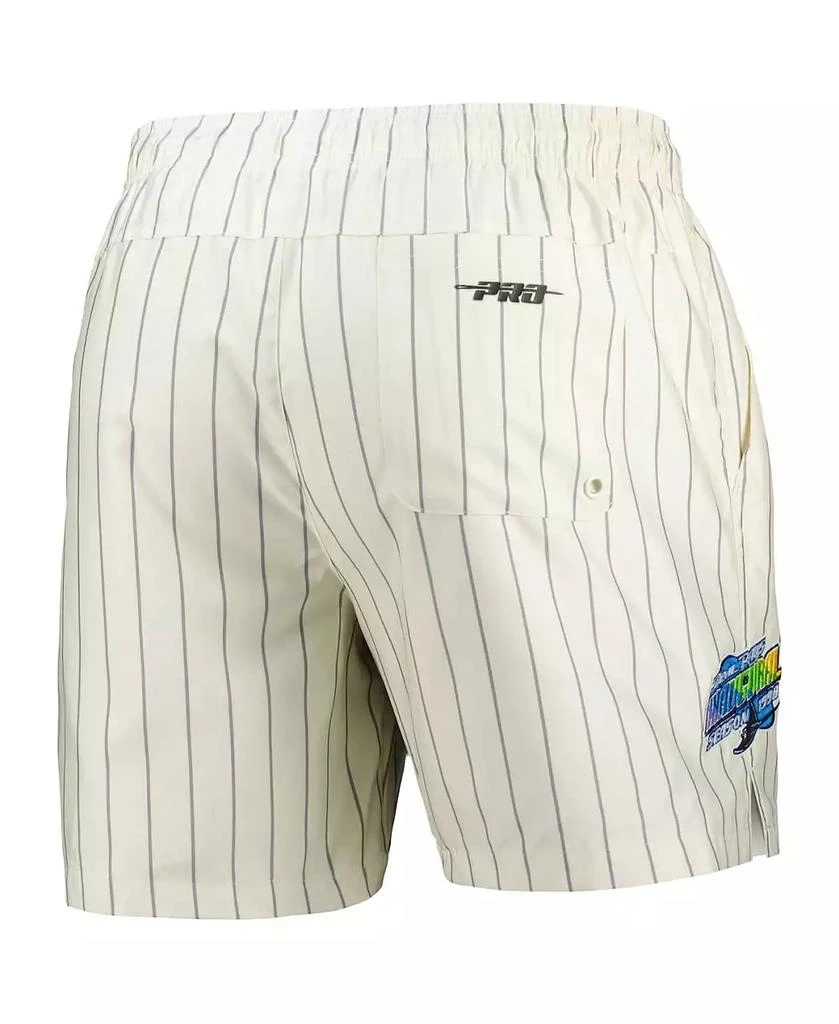 Pro Standard Men's Cream Tampa Bay Rays Pinstripe Retro Classic Woven Shorts 3