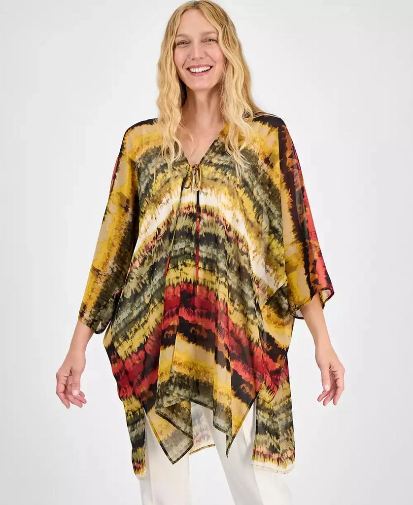 Anne Klein Women's Tie-Dyed Tie-Neck Kimono 1