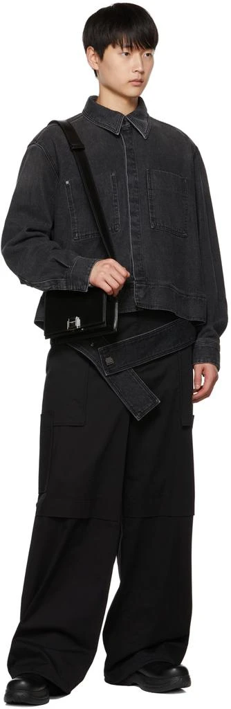 WOOYOUNGMI Black Leather Crossbody Messenger Bag 5