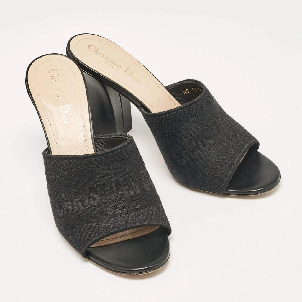 Dior Dior Black Canvas Dway Slide Sandals Size 40 4