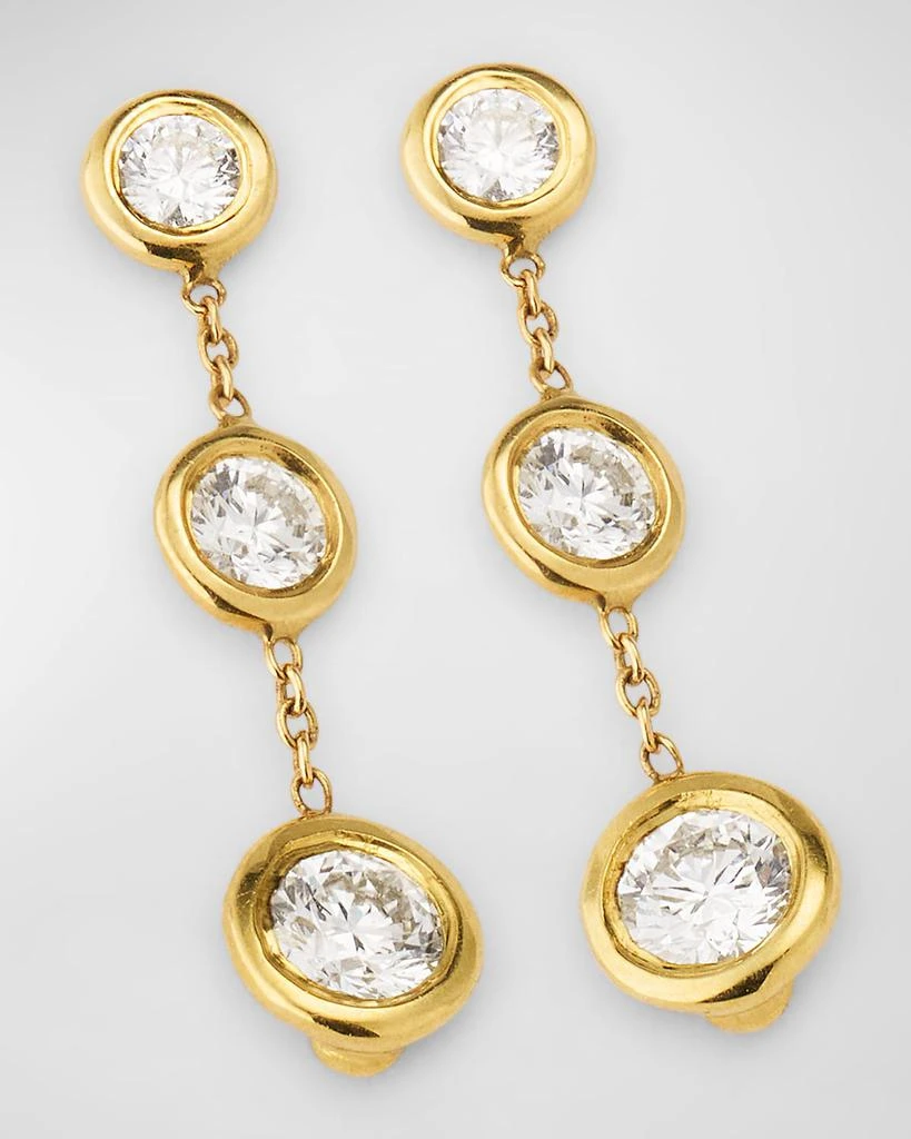 Roberto Coin 18K Yellow Gold Triple Drop Diamond Earrings 3