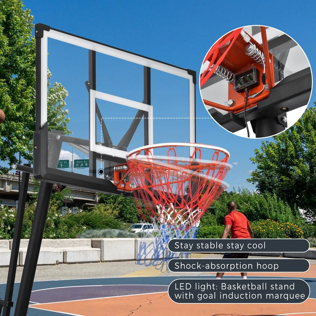 Streamdale Furniture Streamdale Height-Adjustable LED Basketball Hoop System 4