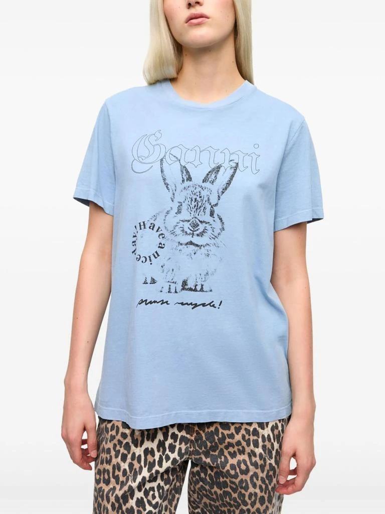 Ganni BUNNY ORGANIC COTTON T-SHIRT 5