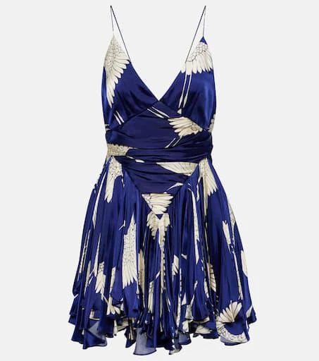 Khaite Margot printed satin minidress 1