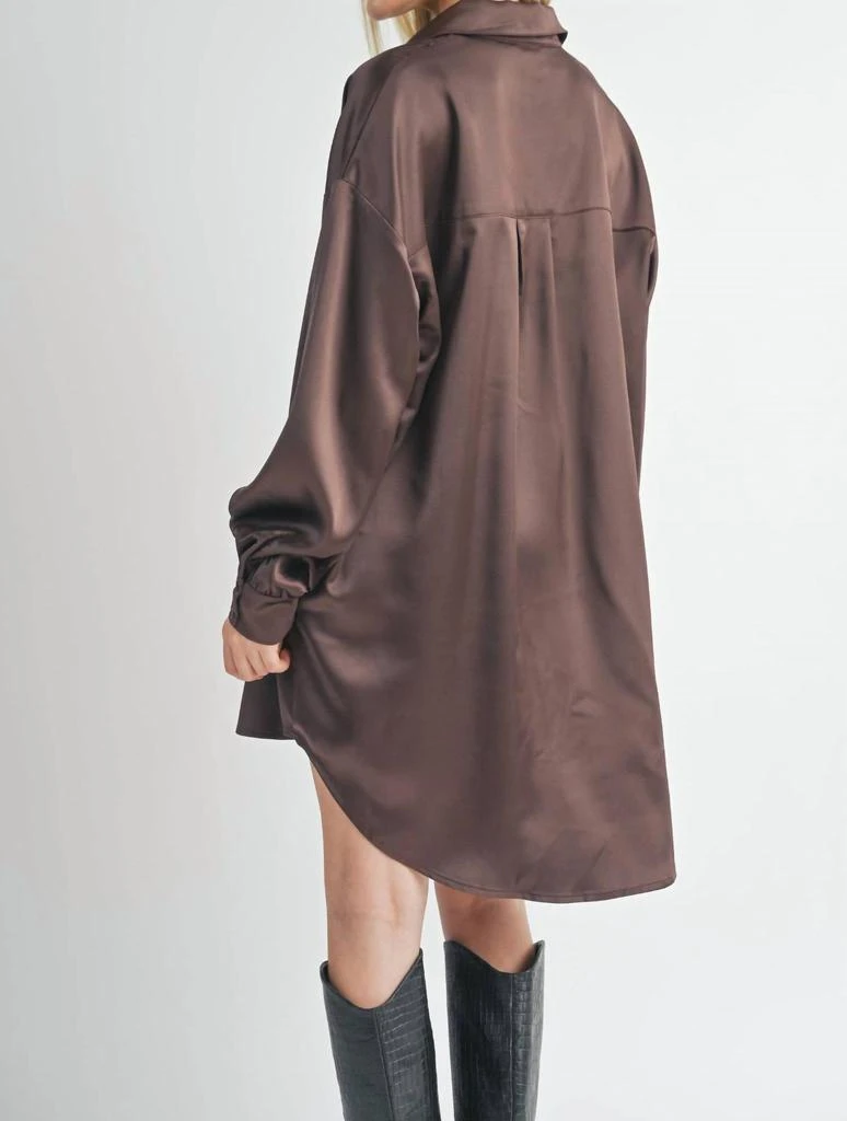 SAGE THE LABEL Sage The Label - Collared Oversized Shirt Dress 4