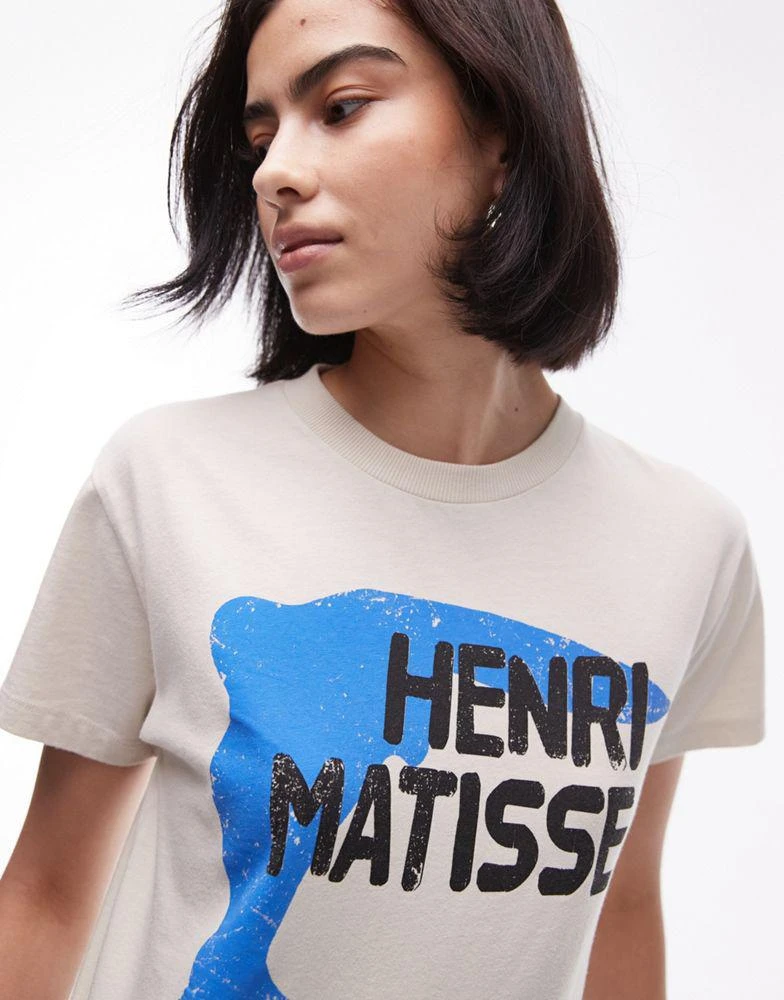 Topshop Topshop art musuem graphic Henri Matisse boxy tee in ecru 3