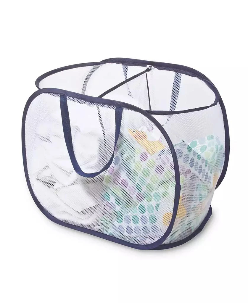 Smart Design Deluxe Mesh Pop-Up 2-Compartment Laundry Sorter Hamper - 23" x 15" 4
