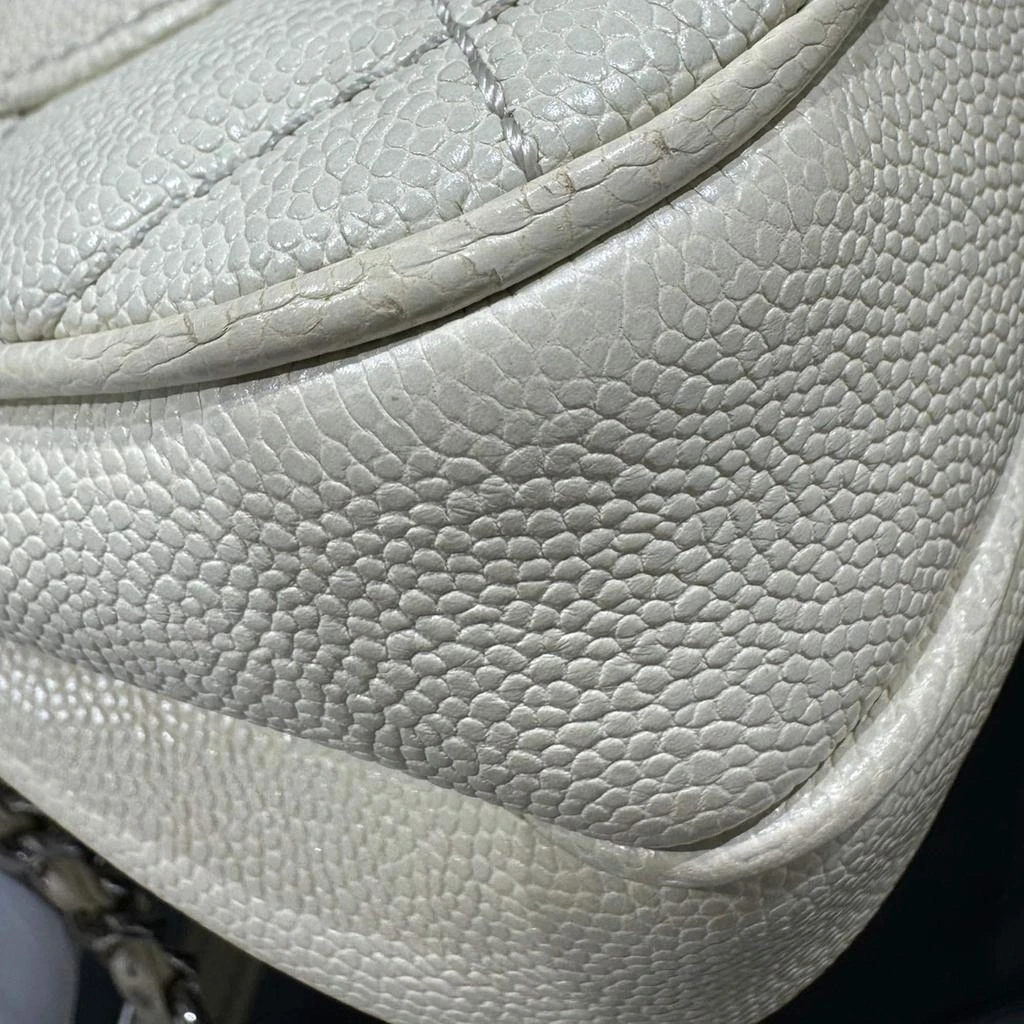 Chanel Chanel White Leather Square Flap Bag 6