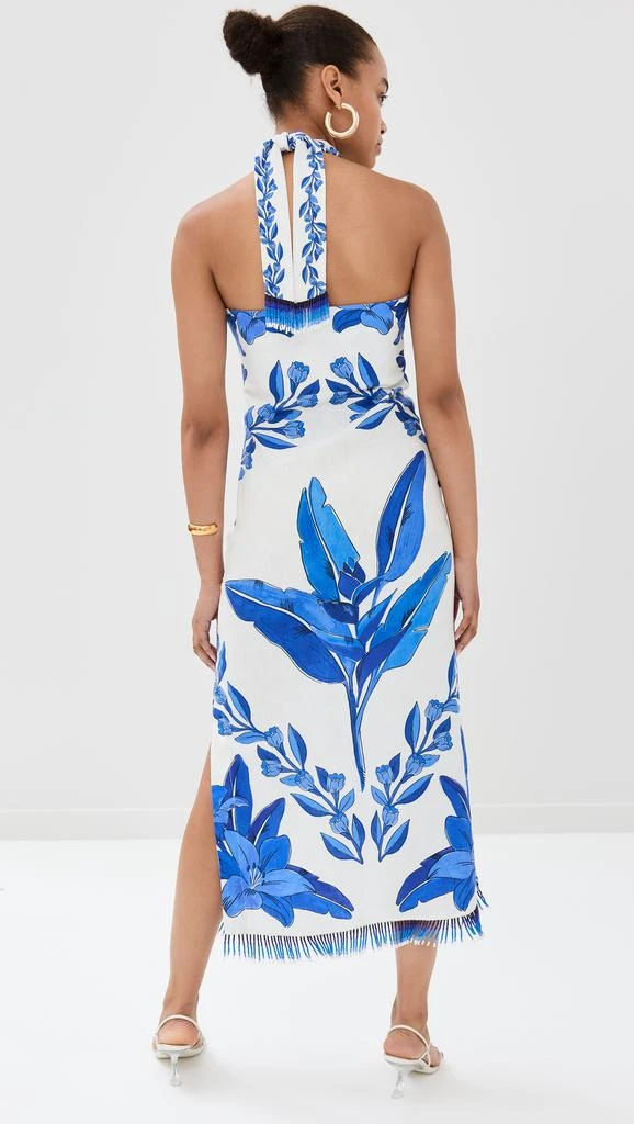 Farm Rio Blue Yard Off-White Sleeveless Maxi Dress 2