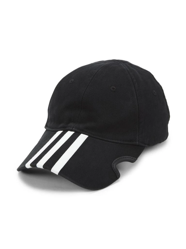 Balenciaga Striped Cotton Baseball Cap 1