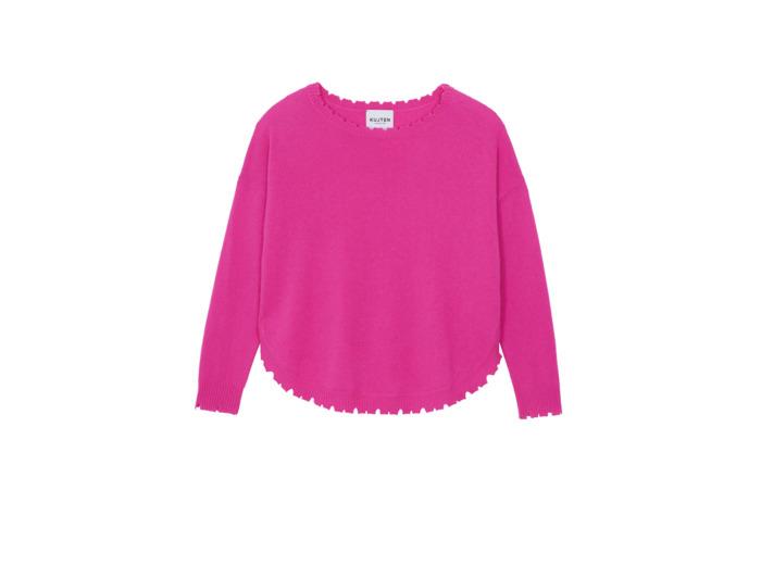 Kujten Pull Mela Pull cachemire col rond liquette, 2 fils