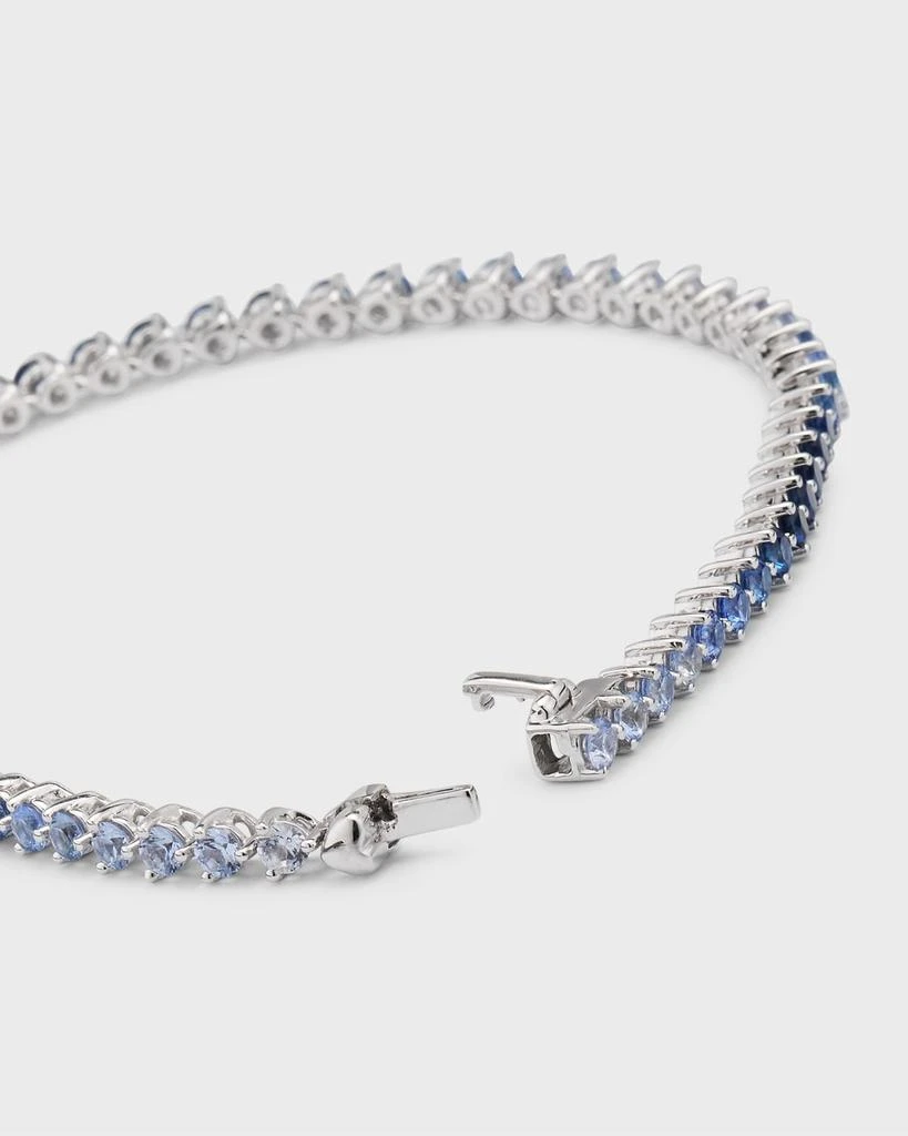 Lisa Nik Rainbow 18K White Gold Ombré Blue Sapphire Tennis Bracelet 4