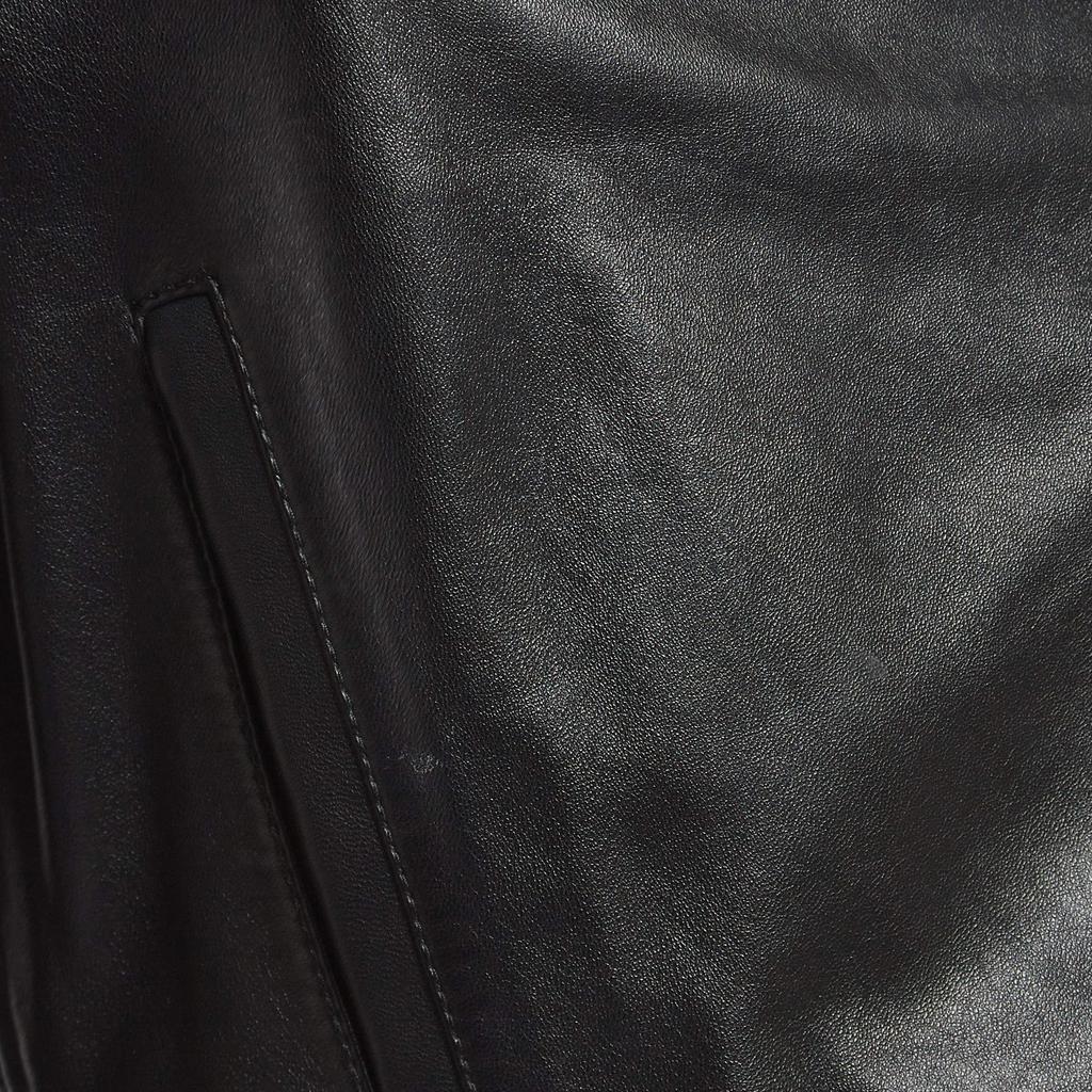 Shop Sportmax Black Leather Cropped Biker Jacket M on Sale at