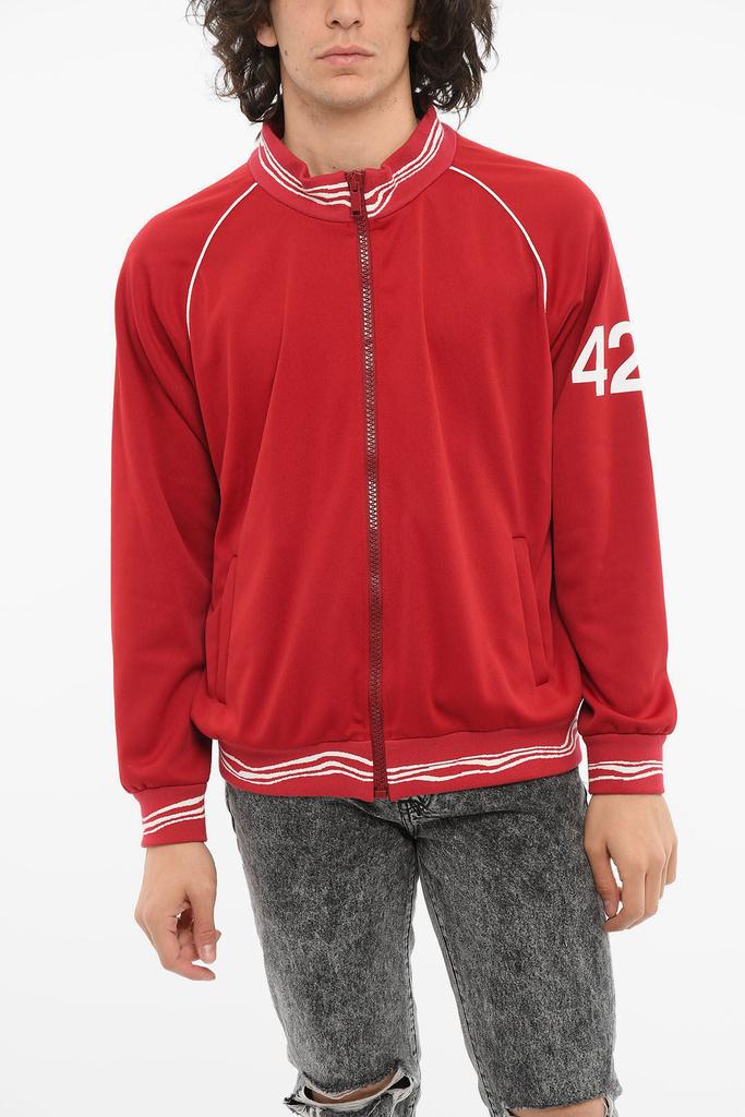 424 Jersey Zip-up Sweatshirt with Logo Print