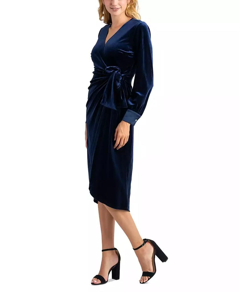 Sam Edelman Women's Velvet V-Neck Side-Ruched Dress 3