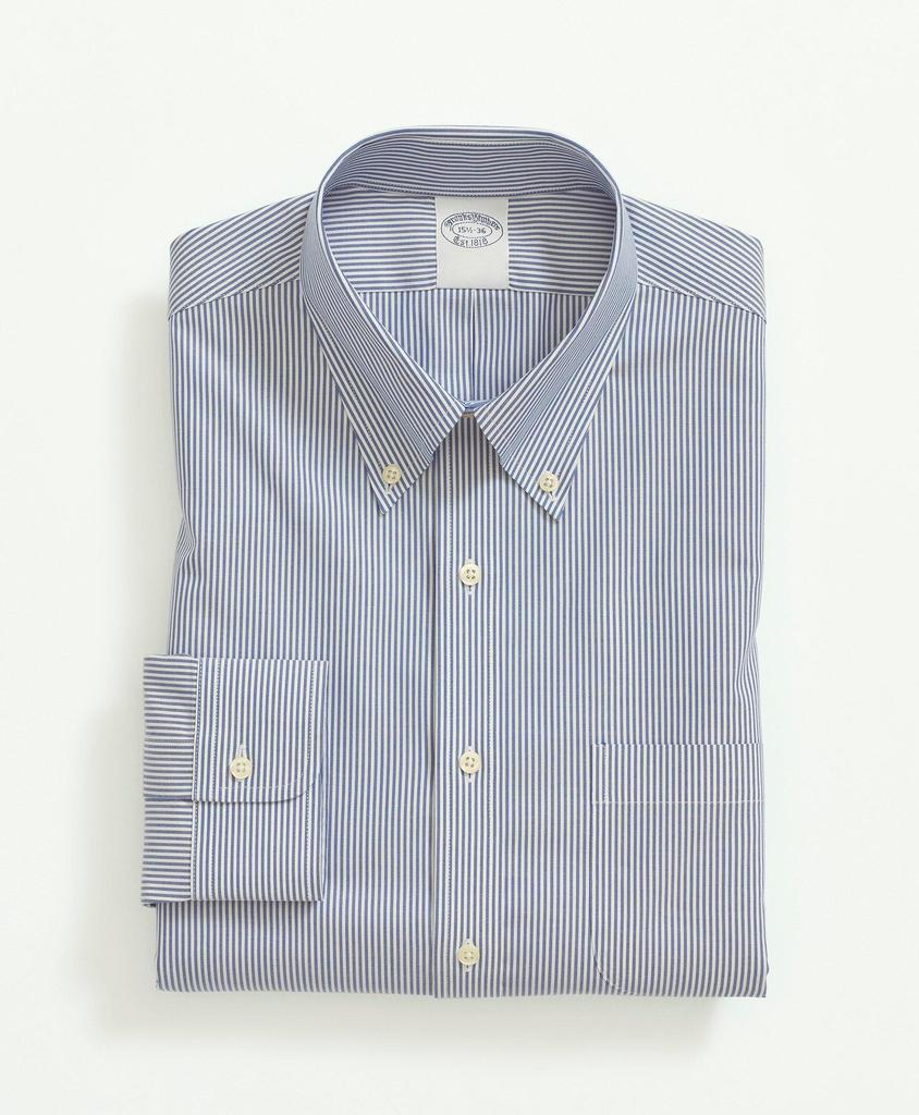 Brooks Brothers Stretch Supima® Cotton Non-Iron Pinpoint Oxford Button-Down Collar, Candy Stripe Dress Shirt