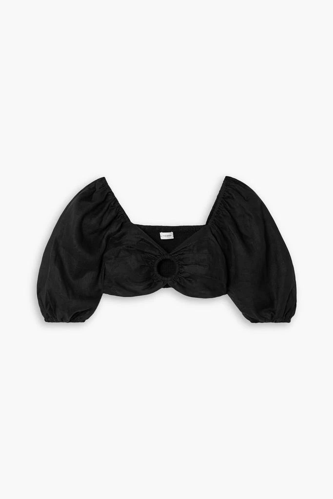 Faithfull the Brand La Marches cropped shirred linen top 1