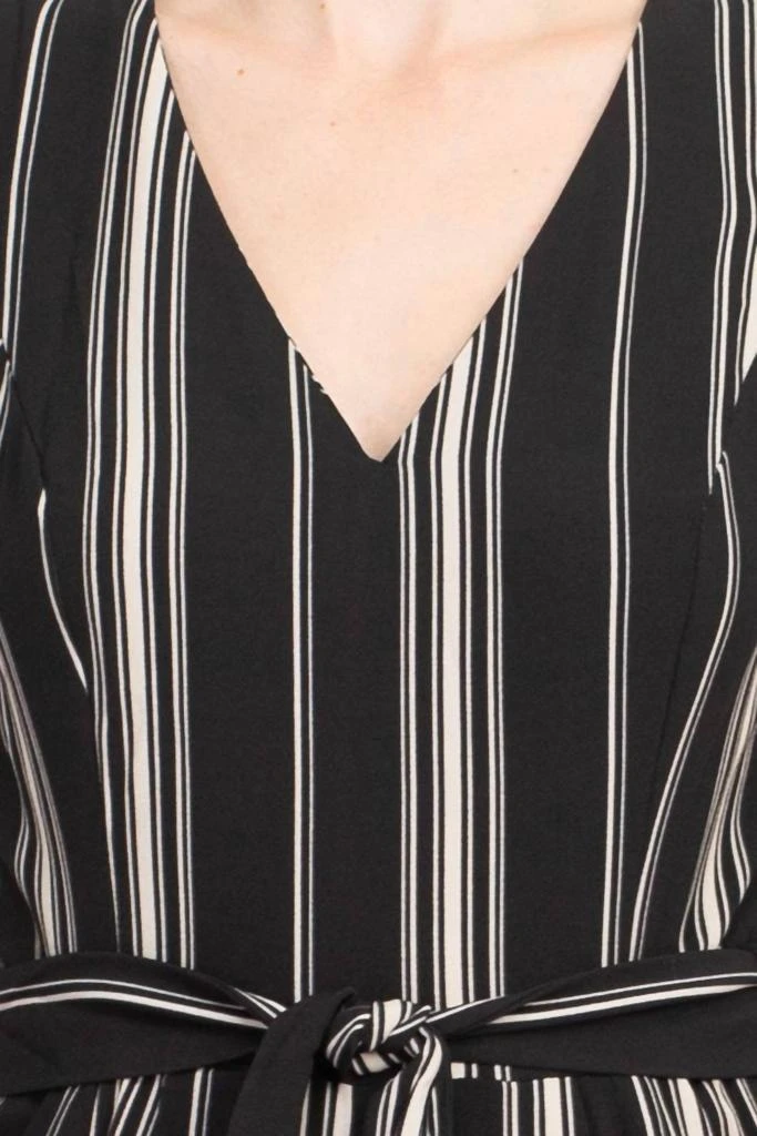 Emma 
Michele V-Neck Sleeveless Tie Waist Crepe Jumpsuit In Black/cream 5