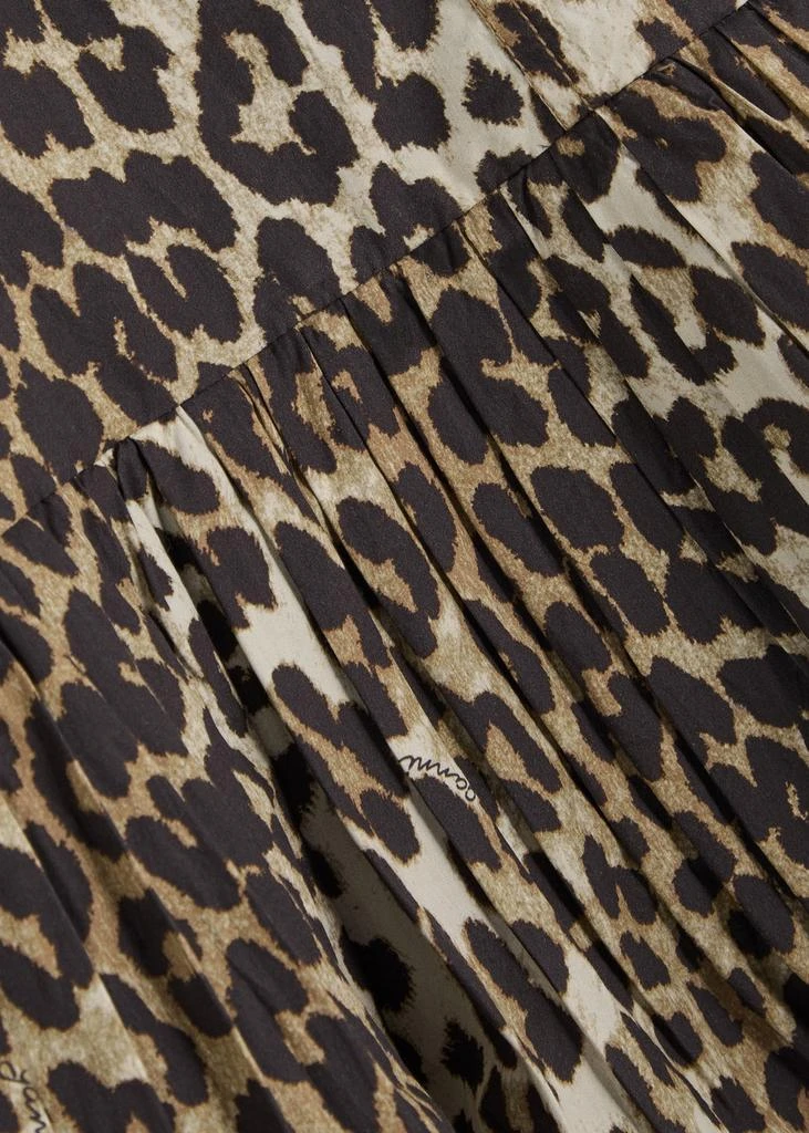 Ganni Leopard-print cotton-poplin mini dress 5