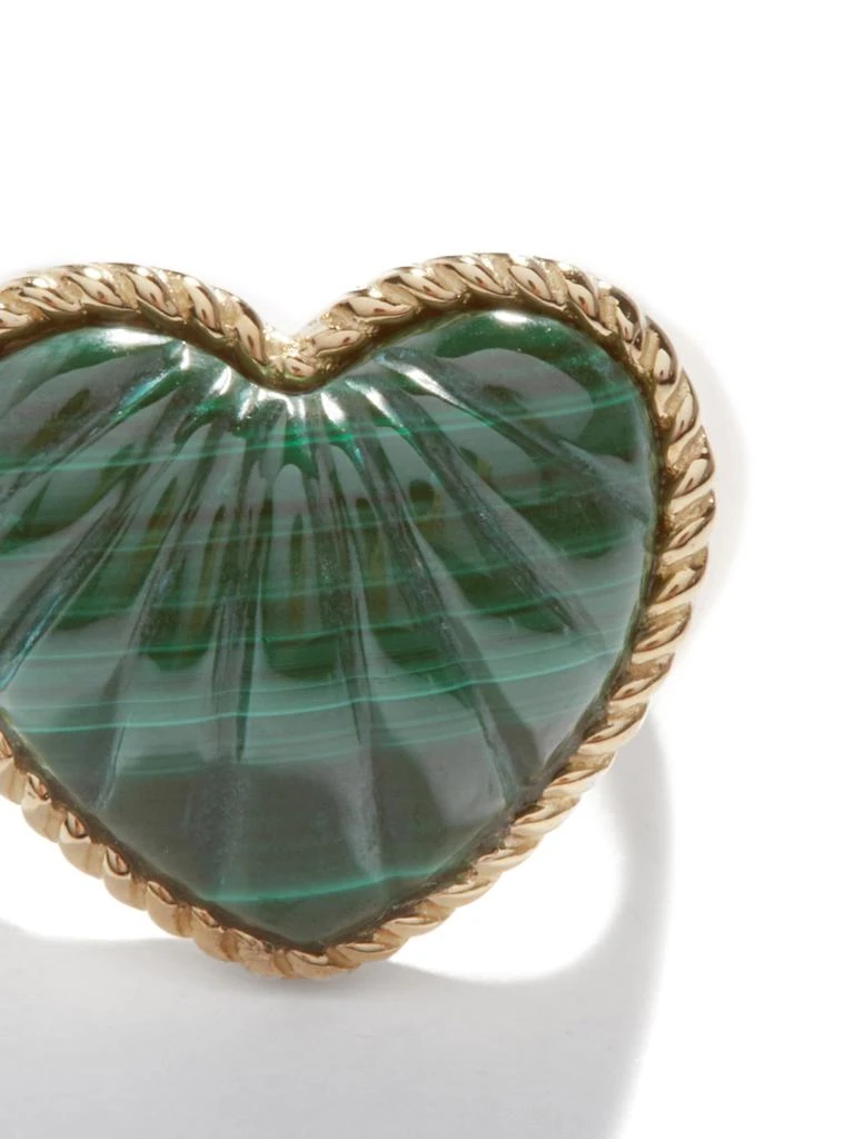 Yvonne Léon Heart malachite & 9kt gold signet ring 3