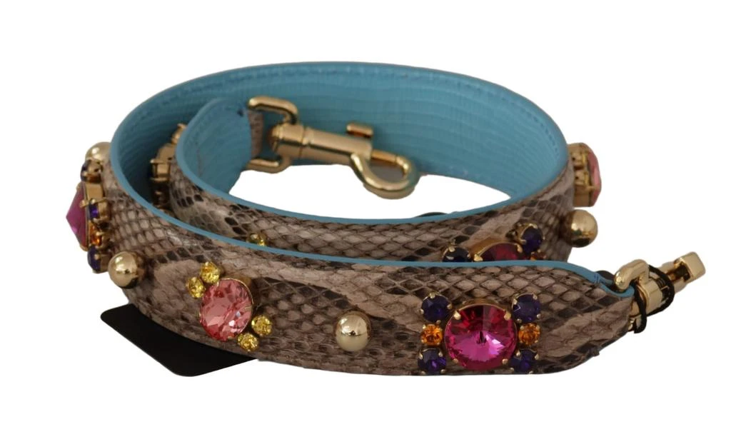Dolce 
Gabbana Exotic Leather Crystals Shoulder Women
s Strap