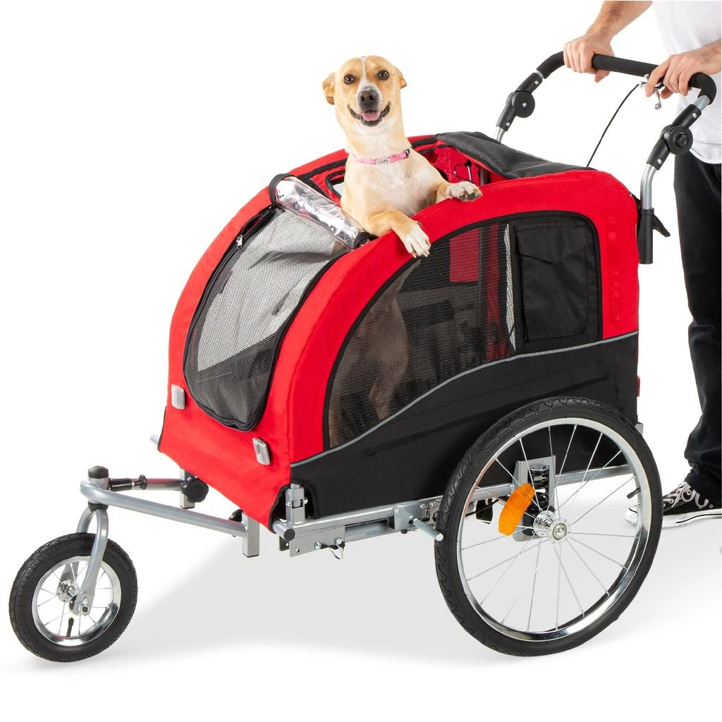 dog stroller medium Garvee Foldable 4-Wheel Pet Stroller for Dogs & Cats -Dog Stroller, Lightweight Travel Carrier for Small to Medium Pets Up to 50 LBS, 360 Swivel