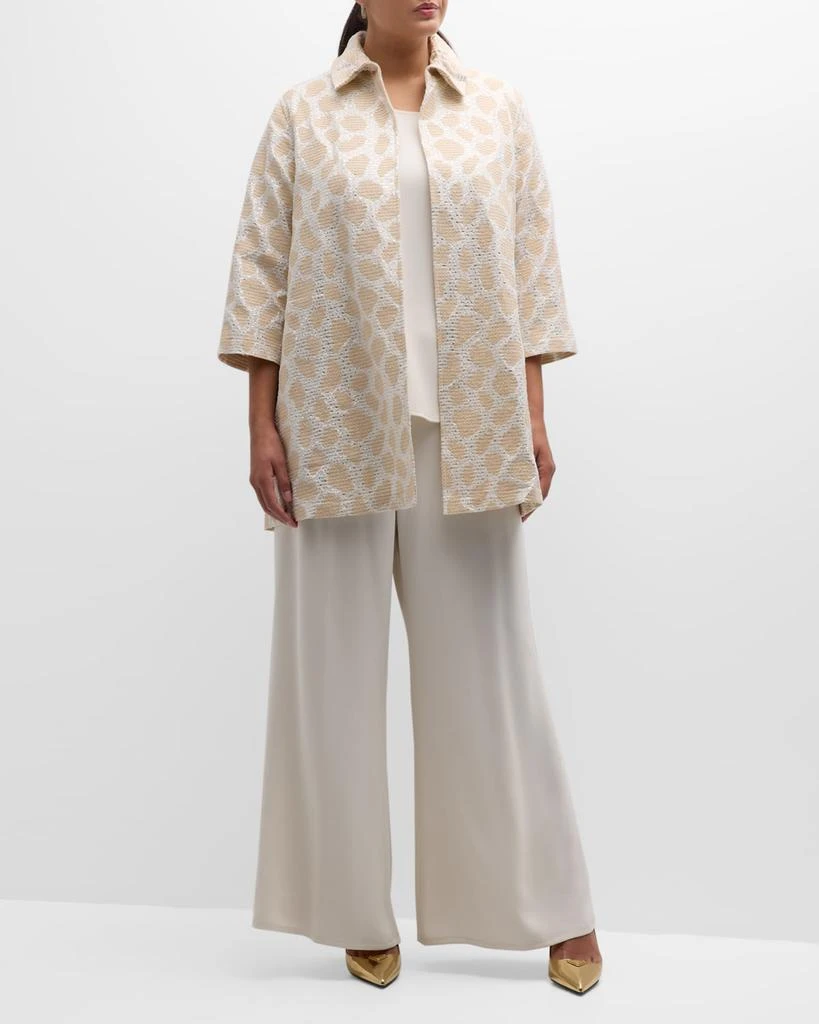 Caroline Rose Plus Size Crepe Suzette Wide-Leg Pull-On Pants 4