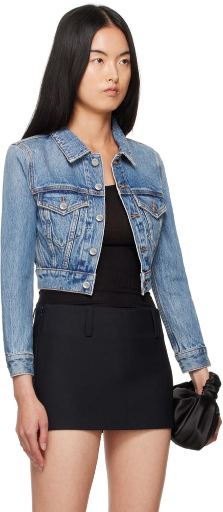 Alexander Wang Blue Shrunken Denim Jacket