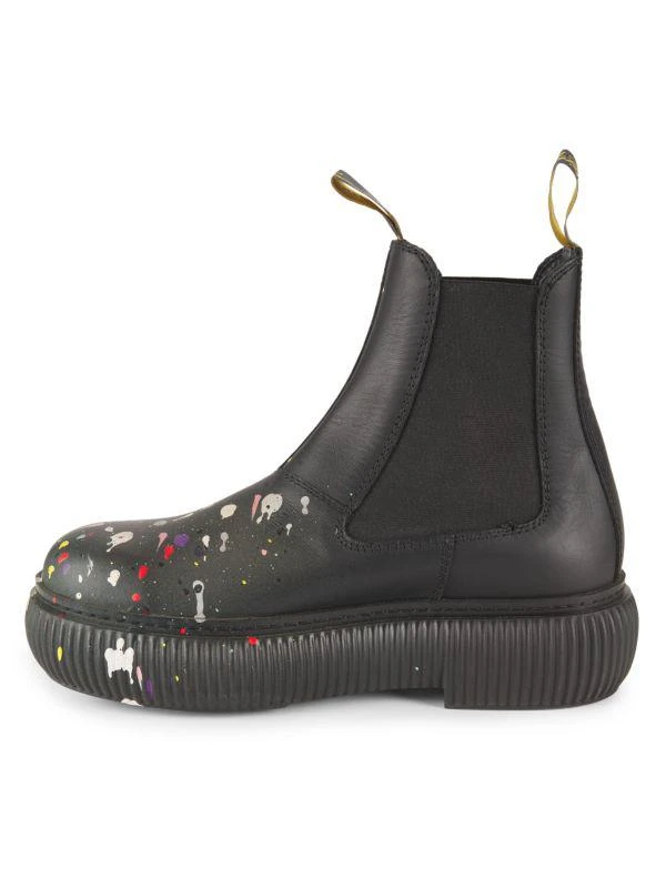 Lanvin Paint Splatter Leather Chelsea Boots 4