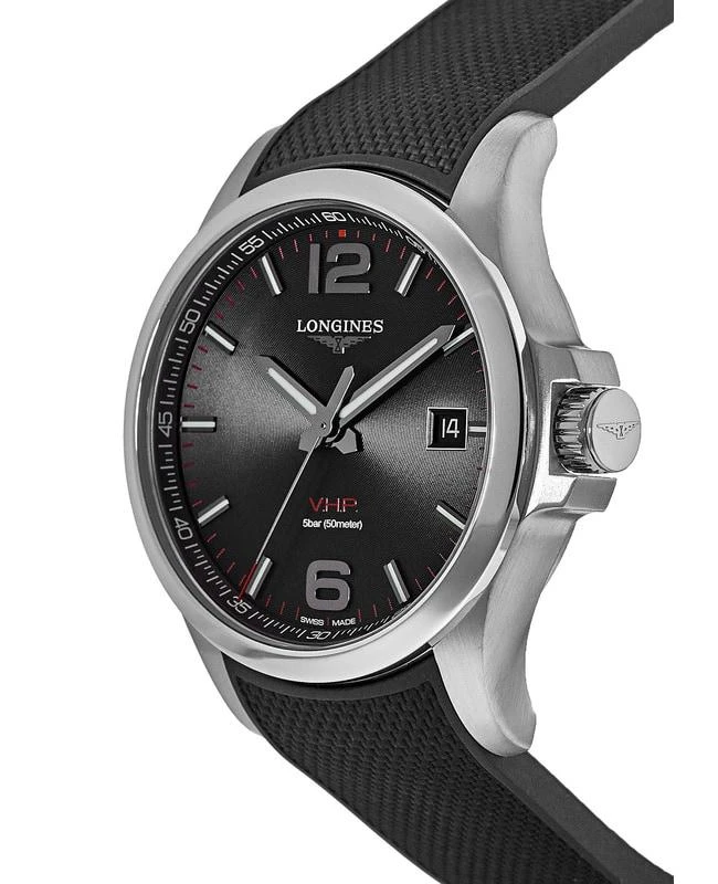 Longines Longines Conquest V.H.P. 43mm Black Dial Rubber Strap Men's Watch L3.726.4.56.9 3