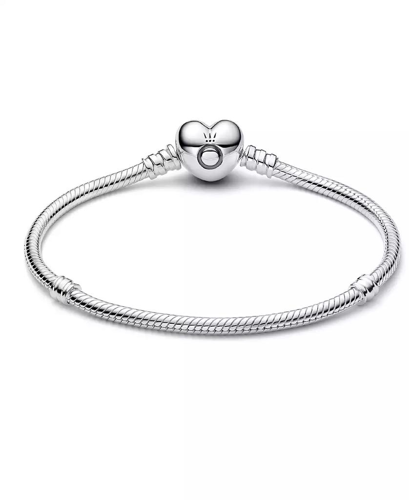 PANDORA Sterling Silver Moments Heart Clasp Snake Chain Bracelet
