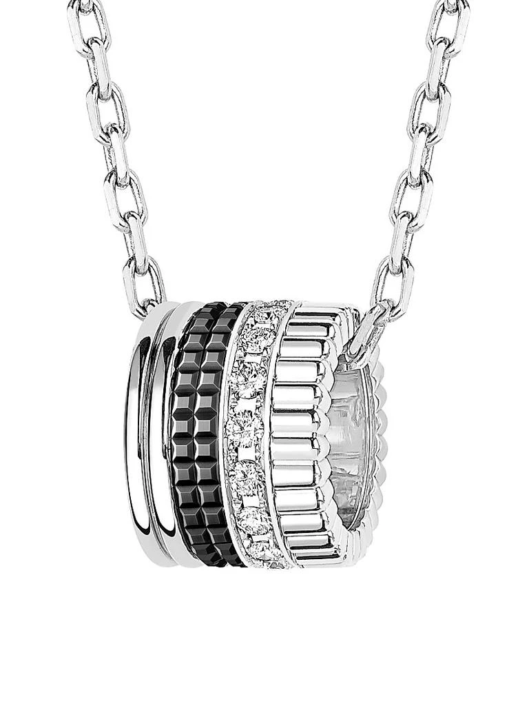 Boucheron Unisex Quatre Black Edition 18K White Gold, 0.24 TCW Diamond & PVD Pendant Necklace 4