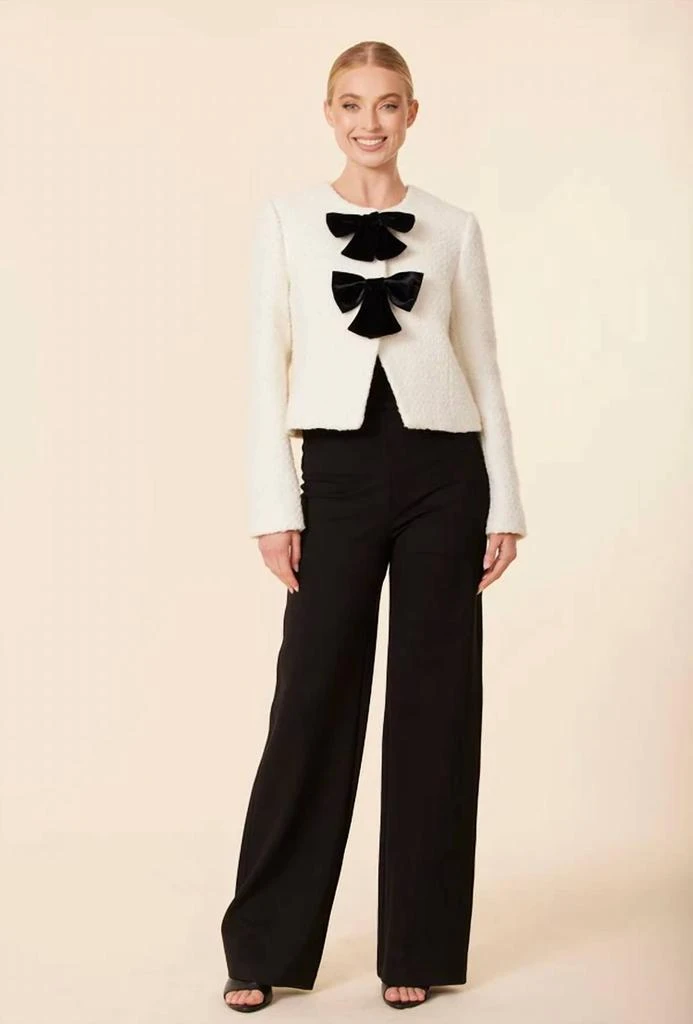 DOLCE CABO Dolce Cabo - Velvet Bow Tweed Blazer 3