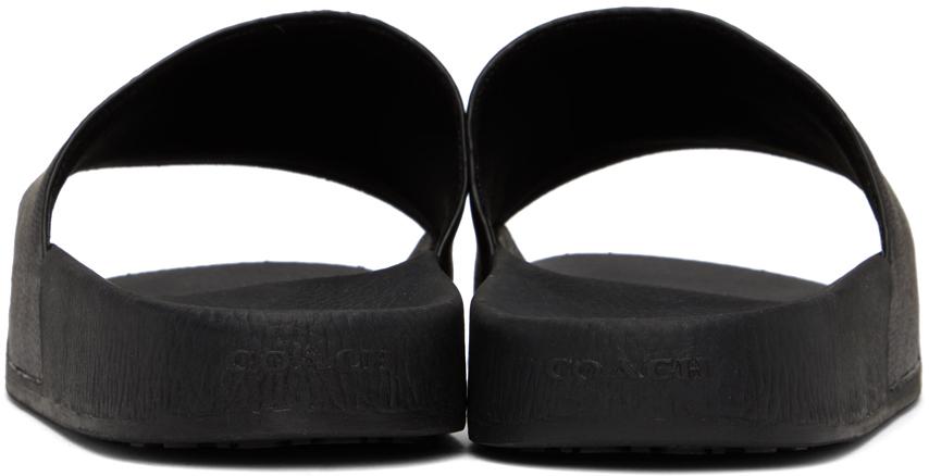 Coach 1941 Black Signature Coated Canvas Pool Slides
