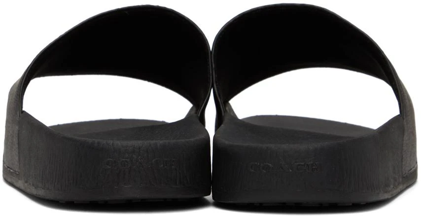 Coach Black Signature Coated Canvas Pool Slides 2