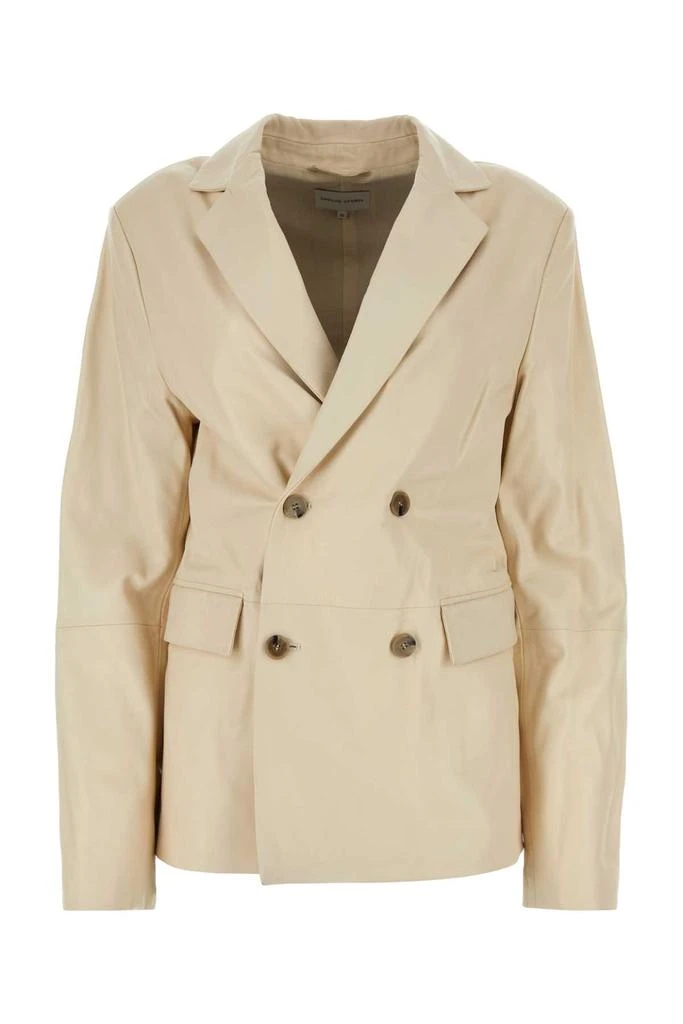 Loulou Studio Ivory Leather Davao Blazer 1