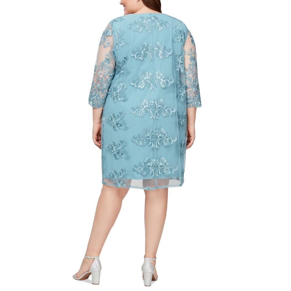 Alex Evenings Plus Size Embellished Faux-Jacket Shift Dress
