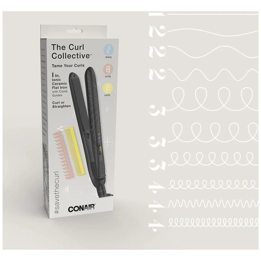 Conair Curl Collective Ceramic Flat Iron 1" 4