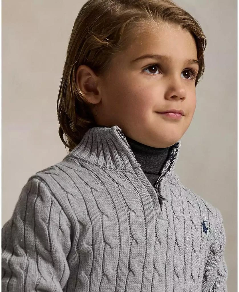 Ralph Lauren Boys 2-7 Cable-Knit Cotton Quarter-Zip Sweater 3