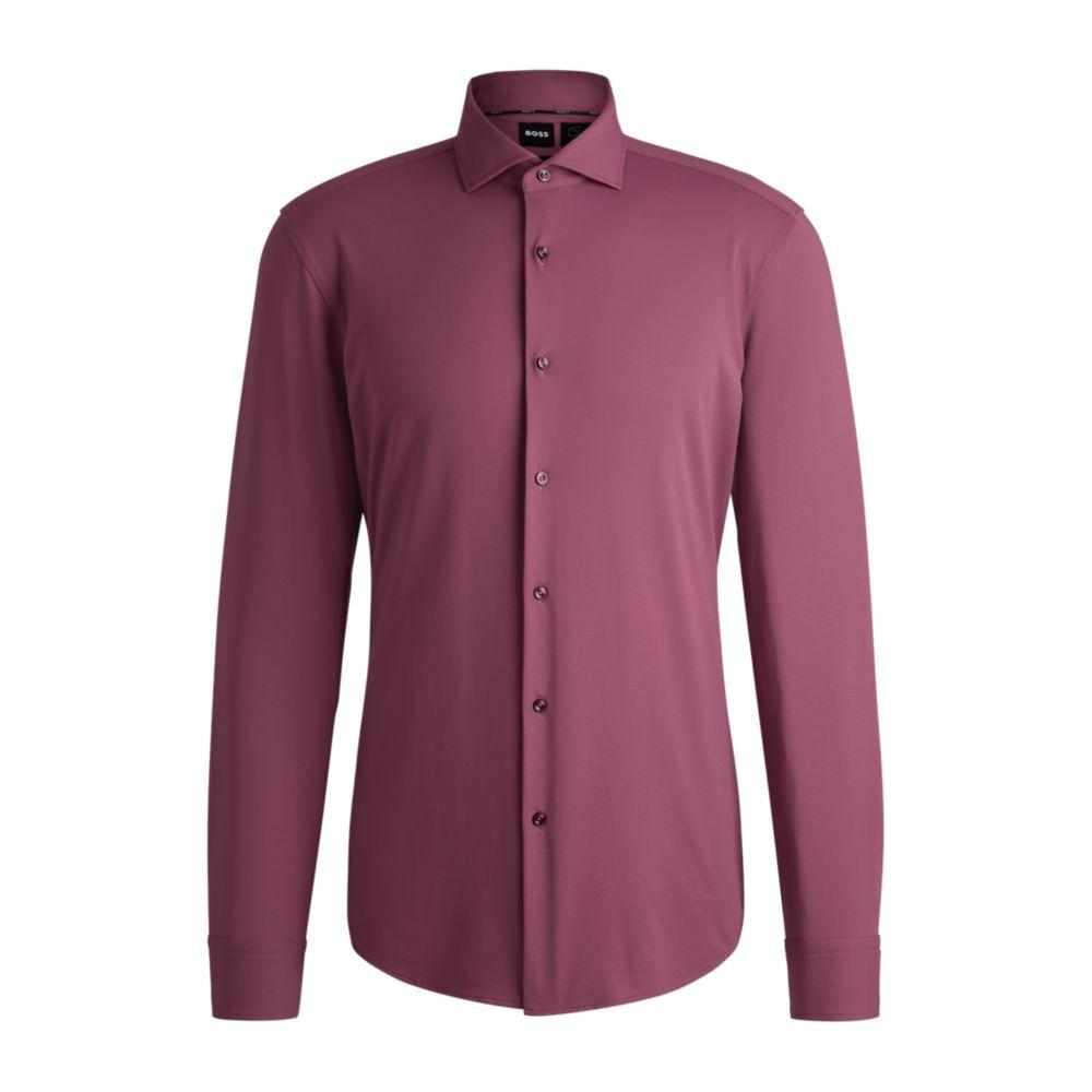 Hugo Boss Slim-fit shirt in structured performance-stretch jersey
