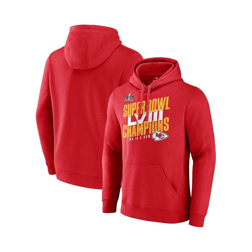 Fanatics Men's Red Kansas City Chiefs Super Bowl LVIII Champions Iconic Big and Tall Pullover Hoodie 1