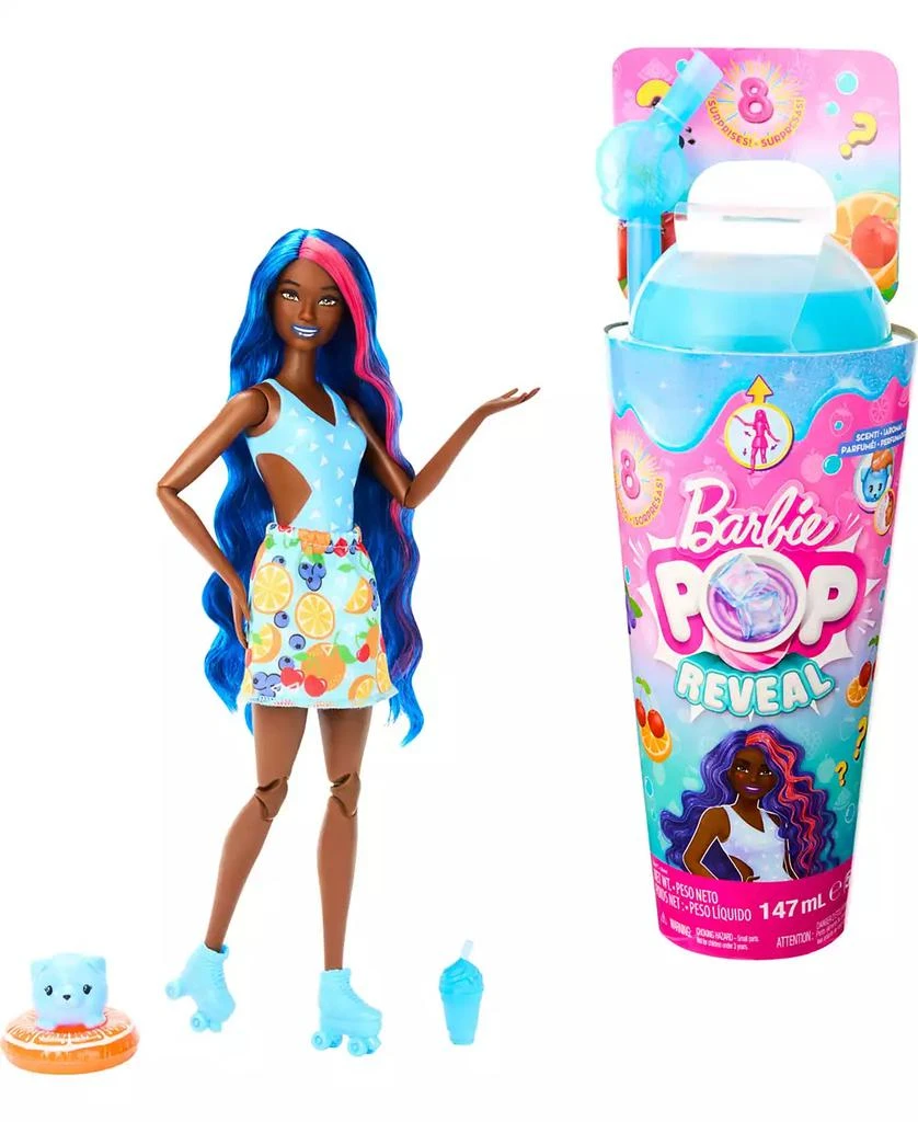 Barbie Pop Reveal Fruit Series Fruit Punch Doll, 8 Surprises Include Pet, Slime, Scent & Color Change 1