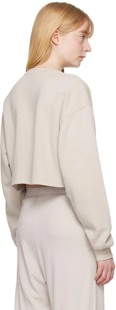 SKIMS Taupe Cotton Fleece Cropped Sweatshirt 3