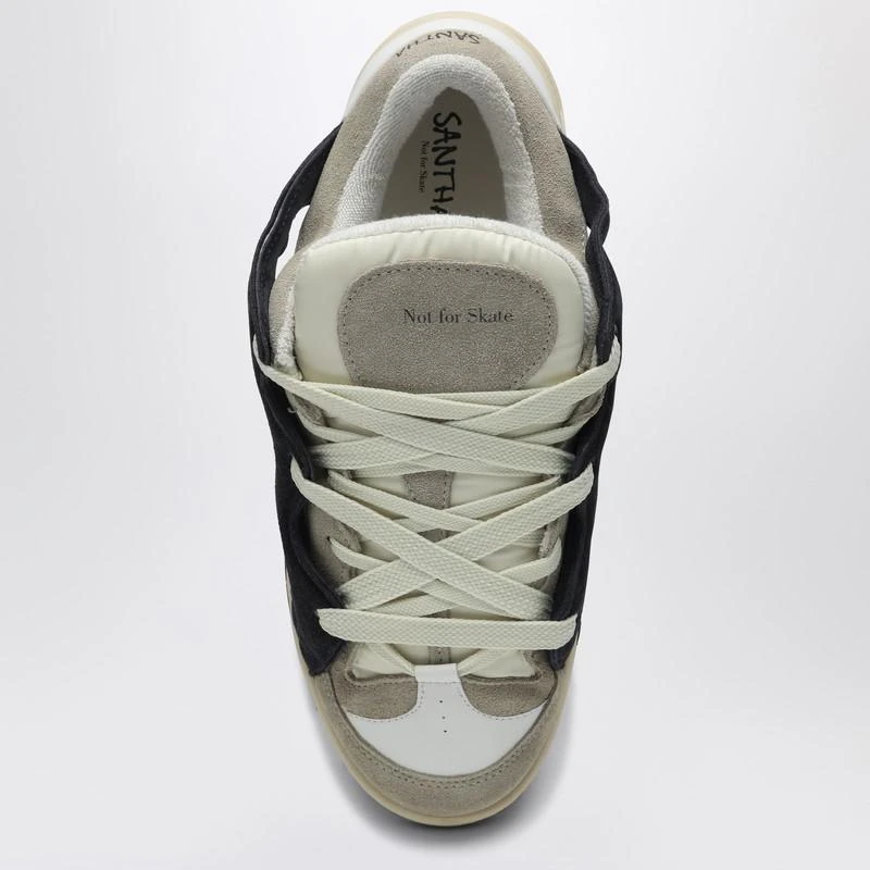Santha Model 1 cream/navy blue mesh and suede sneaker 3