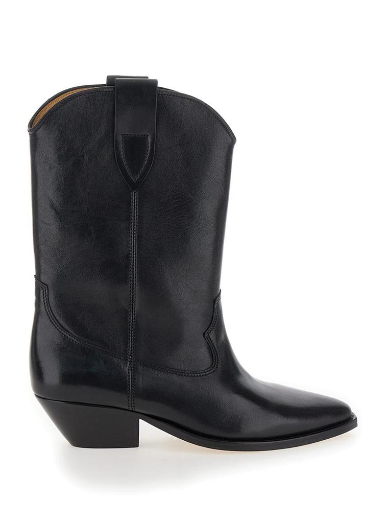 Isabel Marant 'Duetro' Black Ankle Boots With Western Heel In Leather Woman