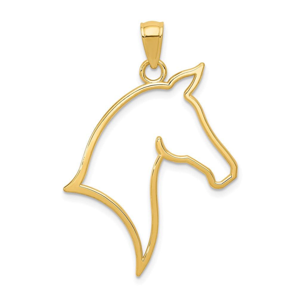Diamond2Deal 10k Yellow Gold Horse Head Pendant