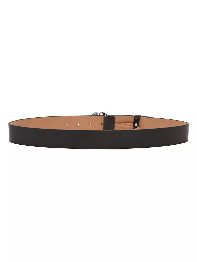 Alexander McQueen Seal Logo Leather Belt