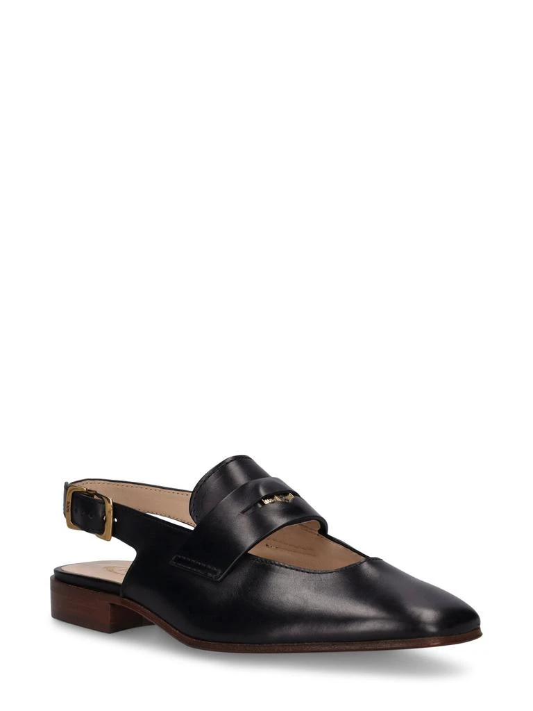 Tod's 10mm Penny Leather Slingback Shoes 2